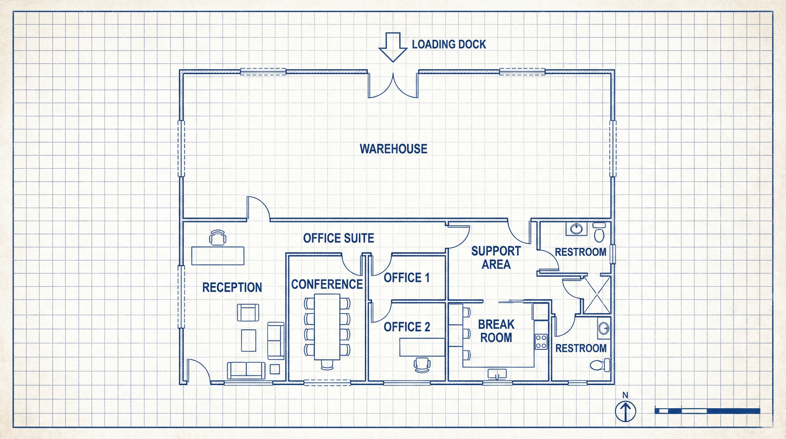 Small Business Flex Space Floor Plan